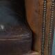 Cognac-Colored Sheepskin Leather Club Chair