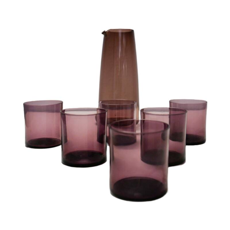 Water carafe and glasses, Italy 1960s