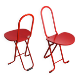 2 folding chairs with stand Gastone Rinaldi for Thema