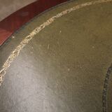 English game table leather tray and lion foot