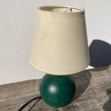 Green ball wood bedside lamp