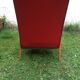 Pair of Scandinavian-style armchairs wood and red skai