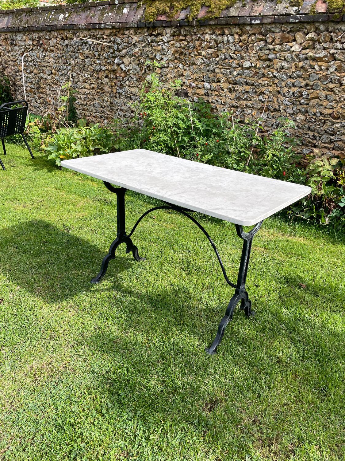Vintage bistro table 1930 marble top for 4 people