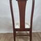 Chaise en bois retapissée en tissu bouclette, années 70-80