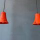 2 retro ceramic orange pendants