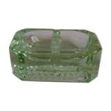 Art deco green glass saleron