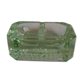 Art deco green glass saleron