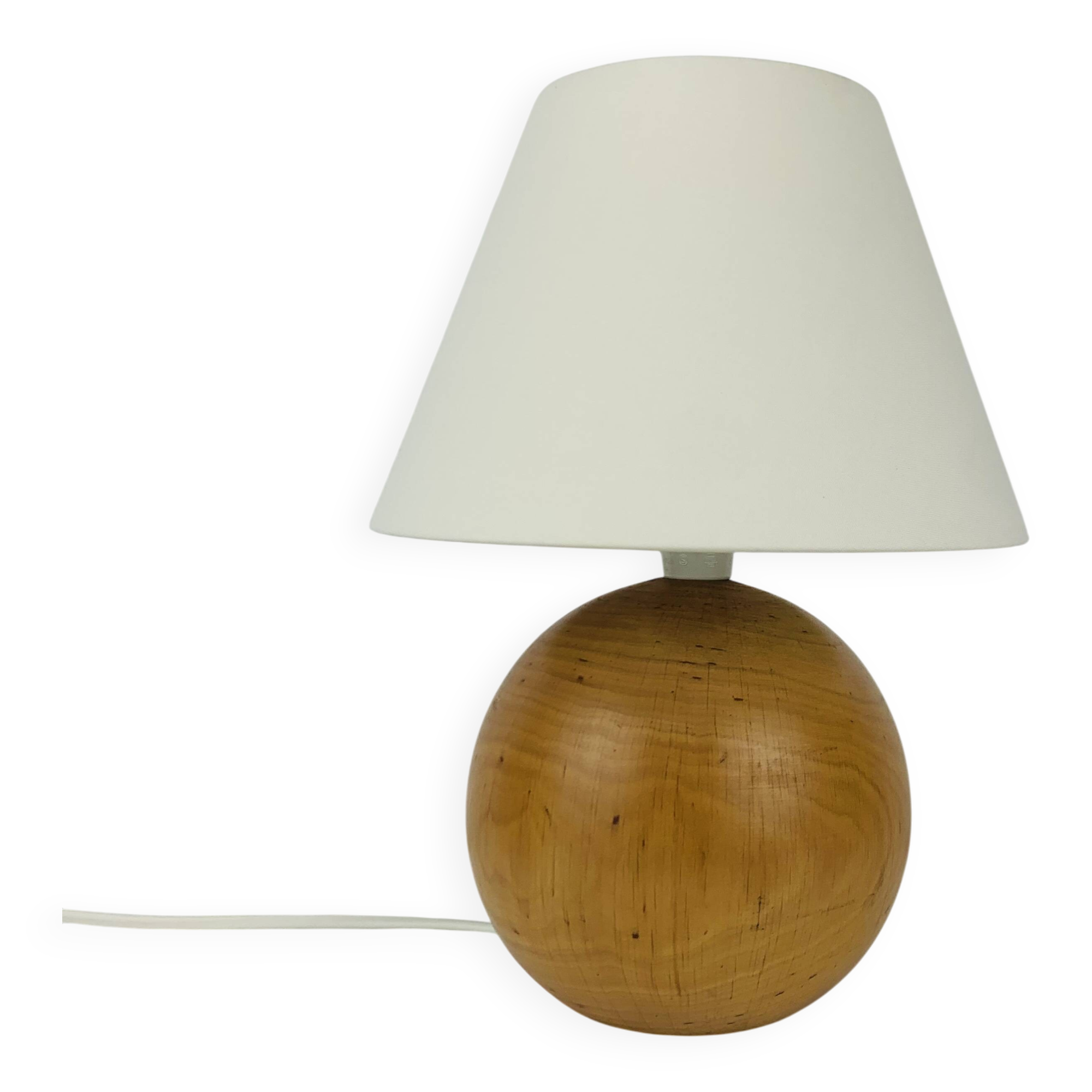 Lampe boule bois vintage années 60