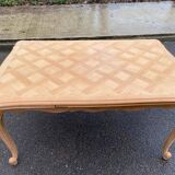 Louis XV extendable dining table from the 20th century, renovated in cherry wood, 250cm.