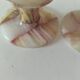 Pair of mini vases in veined pink alabaster