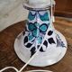 terracotta lamp with vintage floral decor 1950