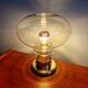 Space Age table lamp in brass and clear glass, 1960s-70s.