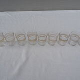 9 wine glasses, gold edging and granite – 1960s-1970s