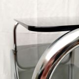 Design console 70 metal chromed smoked glass