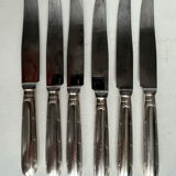 Set of 6 Boulenger silver metal knives