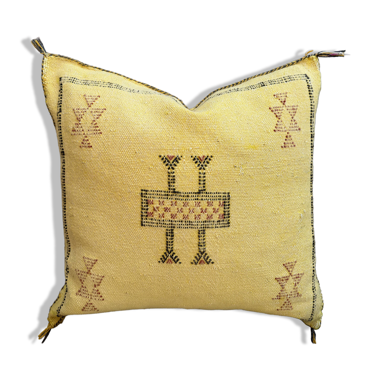 Silk cushion cover with Moroccan cactus pattern – Handmade Sabra cushion