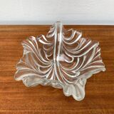 Heavy vintage German floral glass bowl by Walther Glas, 1970s.