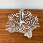 Heavy vintage German floral glass bowl by Walther Glas, 1970s.
