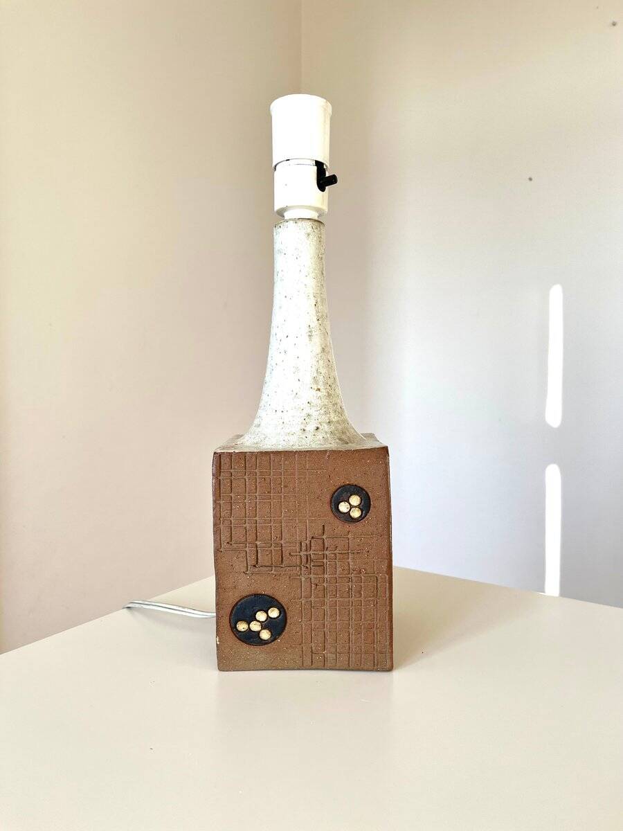 table lamp by Mette Løkke Stiil, ceramic danish, stoneware, 1960s graphic