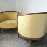 Pair of art deco basket armchairs