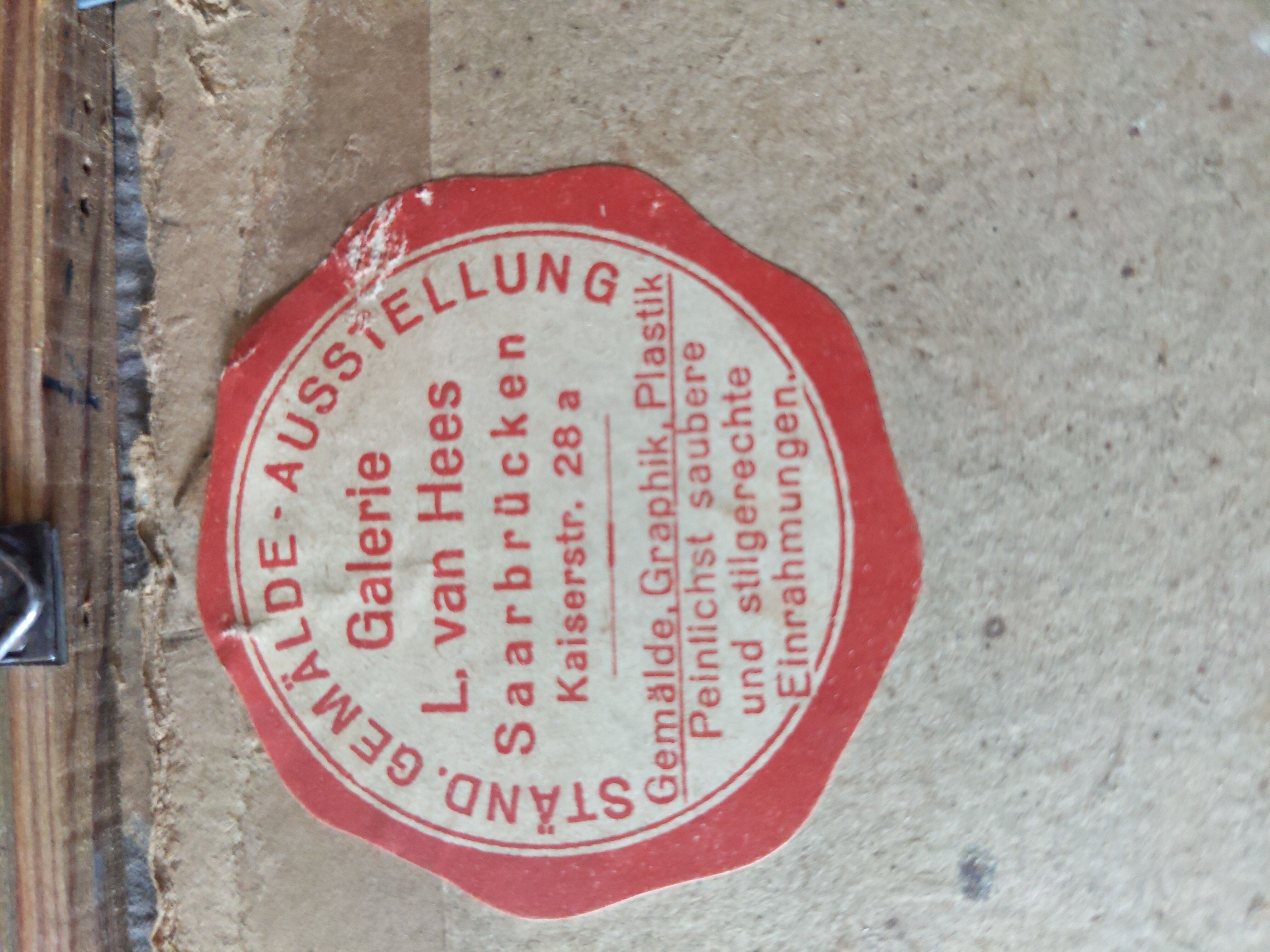 Old painting signed gilded wood frame