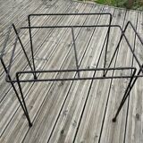Side table 1950-1960, pin/Eiffel legs, mirror top, steel rod structure