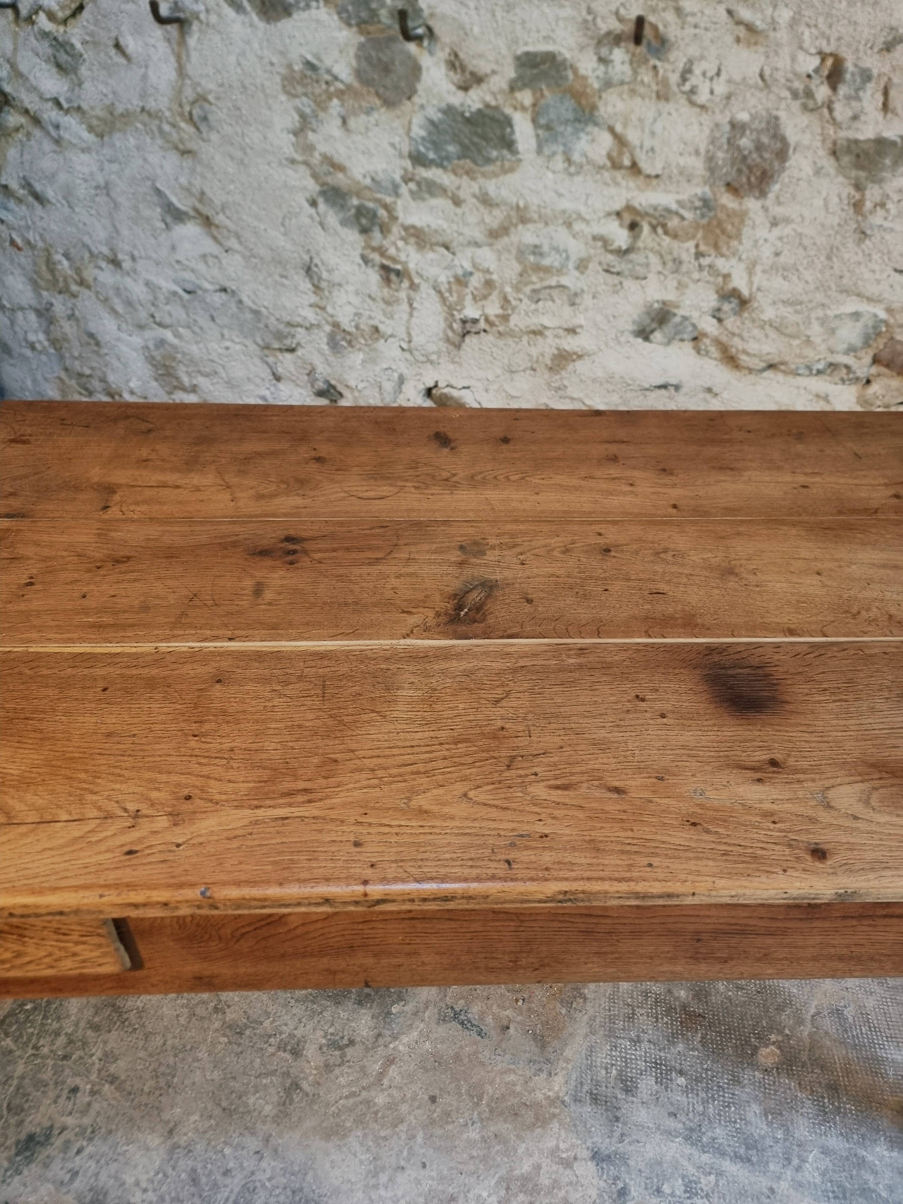 Old oak farmhouse table, dining table, Auvergne, circa 1750–1800