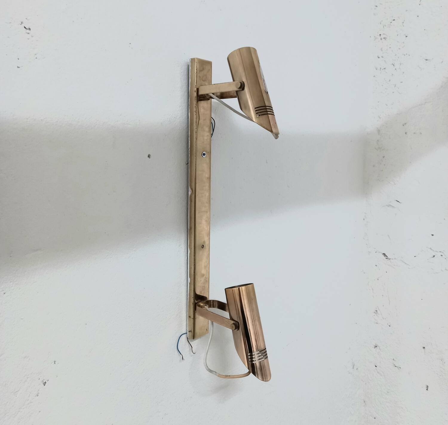 Applique 2 spots dorée années 70