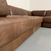 Canapé d’angle modulable DS-76 en cuir marron design De Sede année 80 