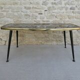 Coffee table from the 50s, tropical bird decor