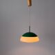 Suspension en métal vert et verre opale, années 1960, Germany