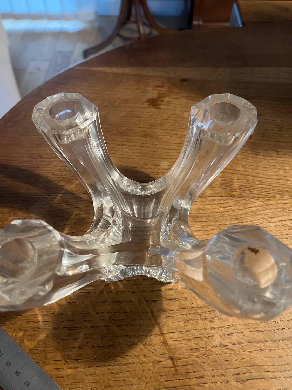 Signed crystal candle holder