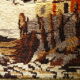 Carpet made vintage hand 83X66cm.