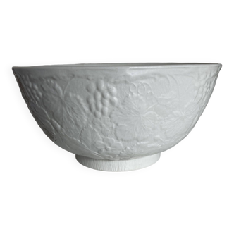 Burleigh Davenport English earthenware salad bowl with vine leaf and strawberry relief