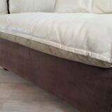 Modular sofa in leather and suede