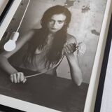 Fashion photography, black and white portrait, framed under glass, 32 x 41 cm