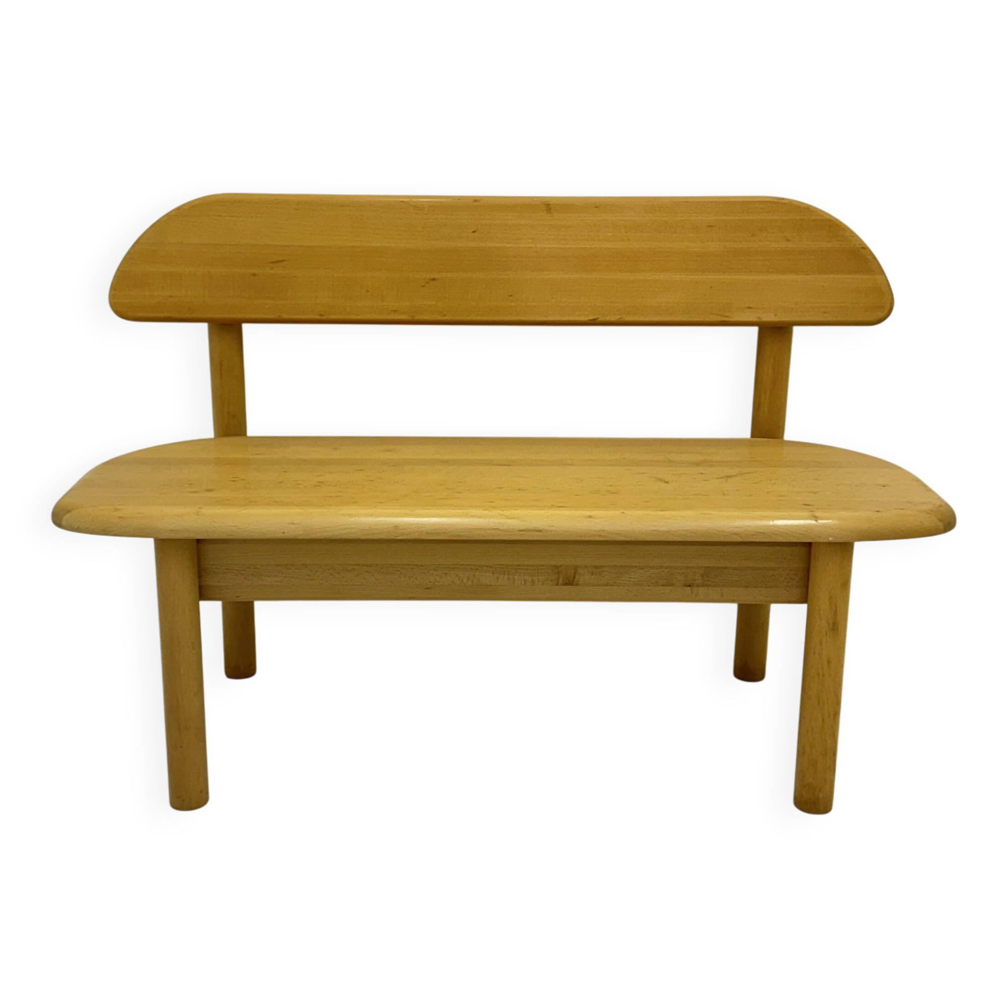 Vintage Danish Ansager mobler solid wooden bench , 1970s