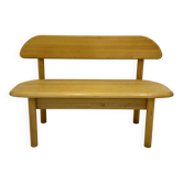 Vintage Danish Ansager mobler solid wooden bench , 1970s