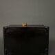 20th century Indian wooden box black lacquer decorated with animals with gold highlights