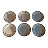 Série de six assiettes plates en faïence BV céramique Sud Est