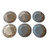 Series of six flat plates in BV ceramic South East earthenware
