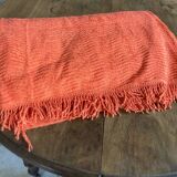 Orange chenille double bed cover