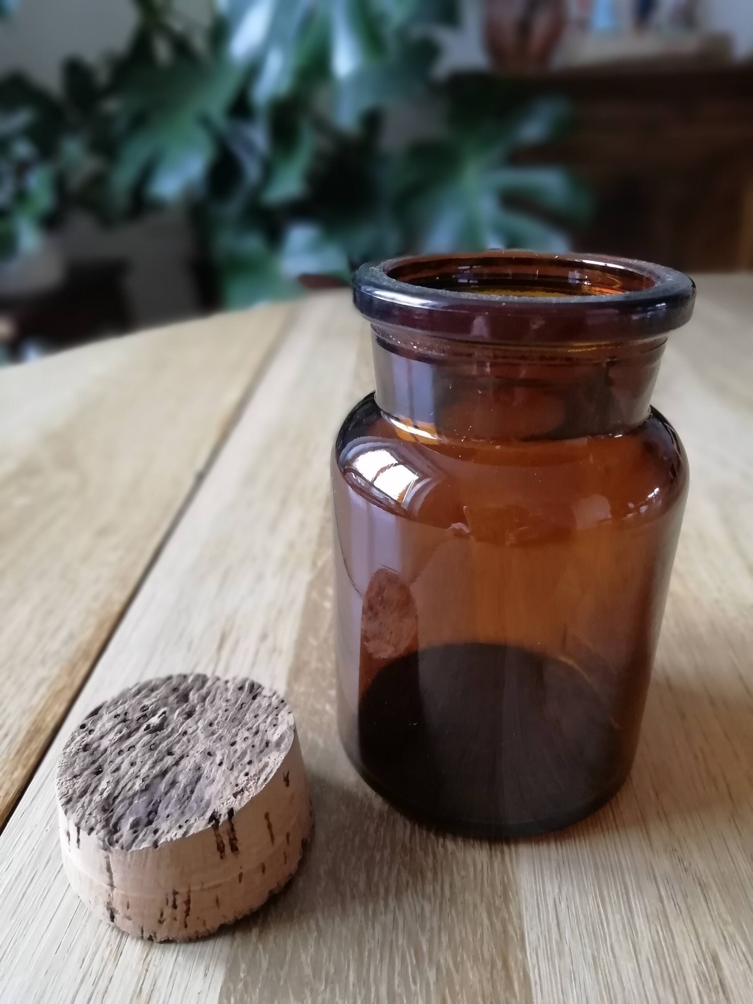 Amber glass jar