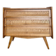 Vintage wooden and rattan chest of drawers