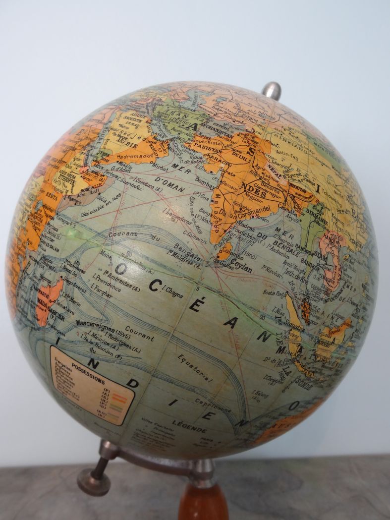 Earth Globe Forest end 19th H39 cm