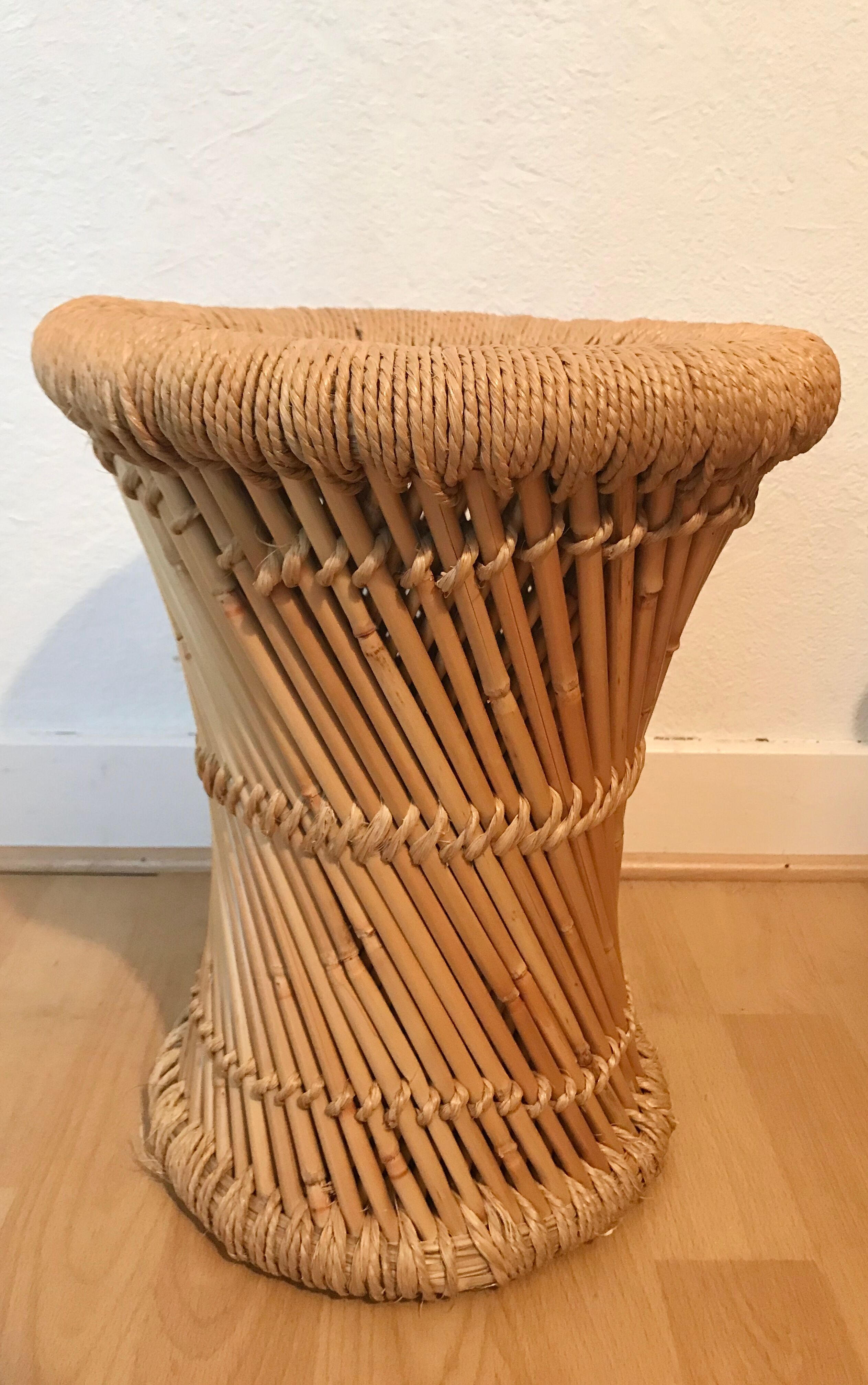 Small bamboo and rope tabouret