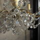 Ancient bronze and pampilles chandeliers with facets and crystal cups - old style - 6 fires