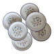 6 vintage porcelain dessert plates Moulin des Loups lilac floral pattern