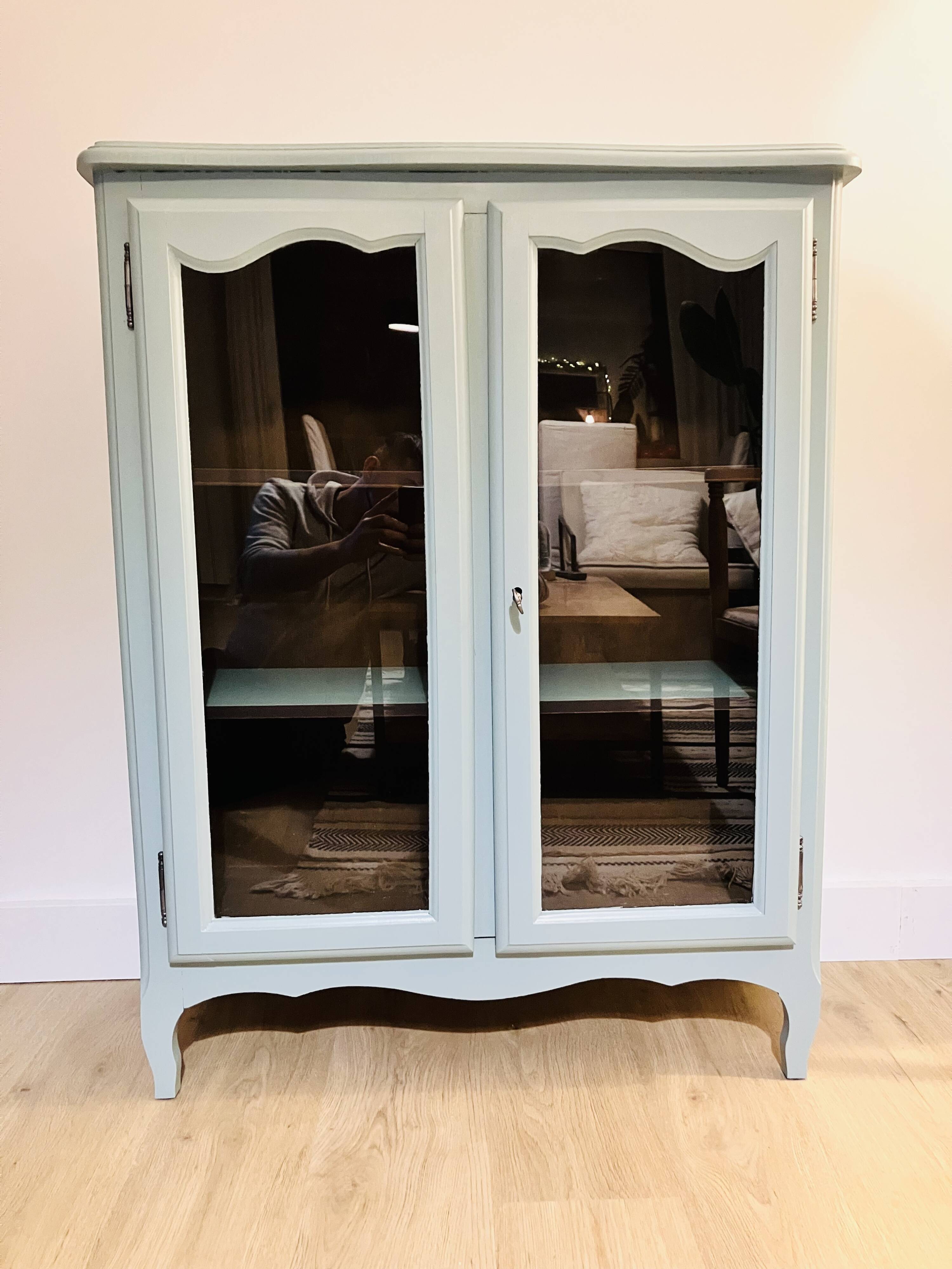 Painted wooden glass library