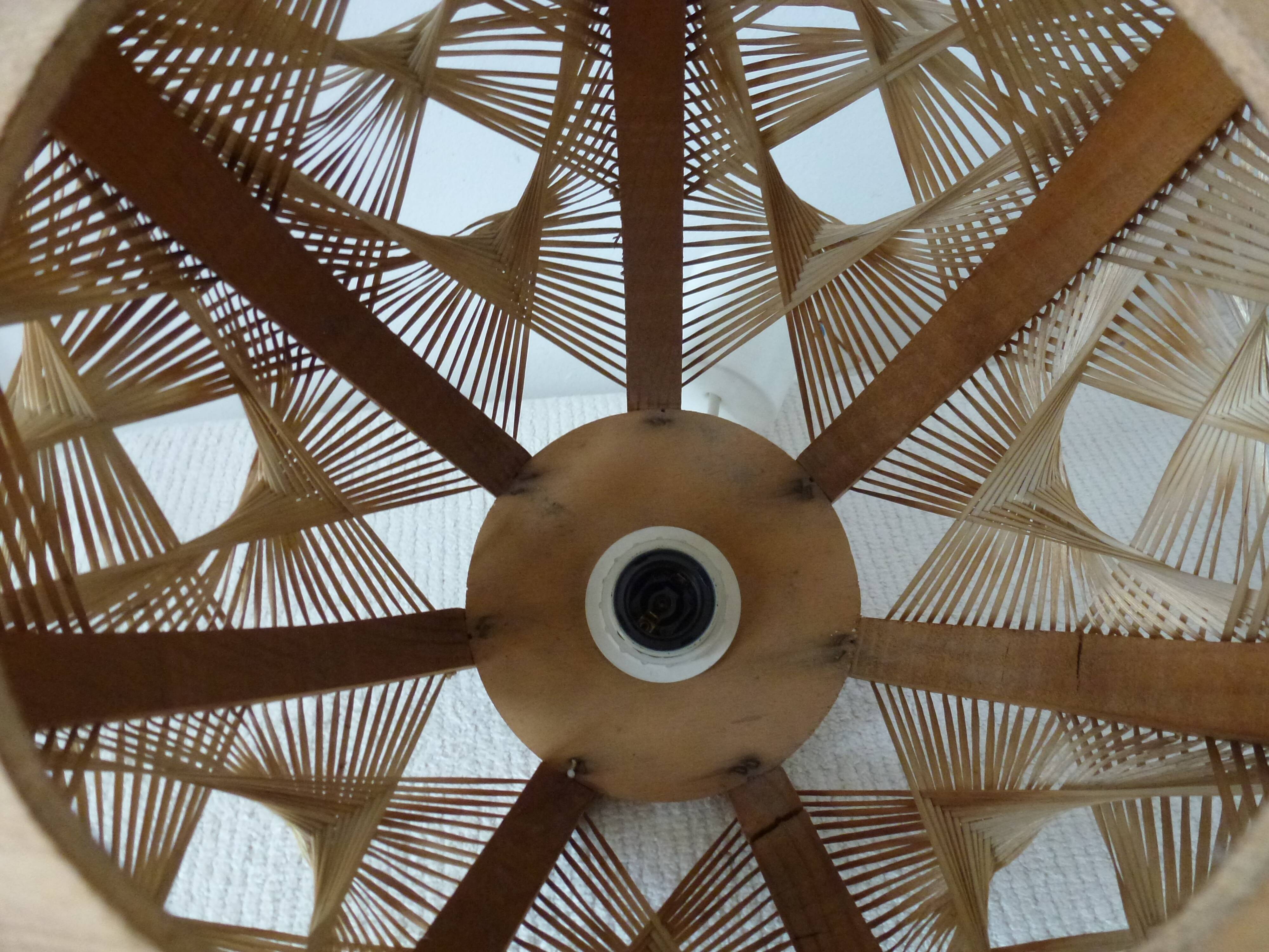 Hanging wood braided yarns Scandinavian design 60-70